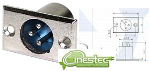 JACK CANON/XLR MACHO PAINEL METALICO PRATEADO