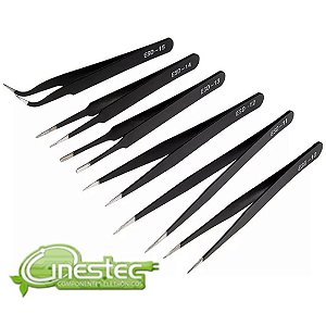 JOGO / KIT COM 6 PINCAS - ANTIESTASTICA - ACO INOX