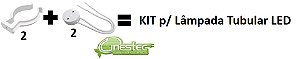 KIT 2 SOQUETE   2 ABRACADEIRA PARA LAMPADA TUBULAR LED