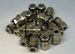 KIT 20PÇS PRENSA CABO LATÃO METAL SEM CONTRA PORCA PG7