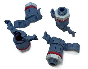 KIT 4PÇS CONEXAO RAPIDA COM CONTRA PORCA NW7  M12X1,5 CINZA