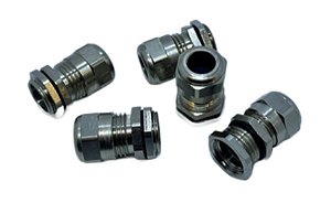 KIT 5PÇS PRENSA CABO METALICO C/ CONTRA PORCA PG 9 (6MM)