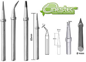 KIT COM 3 PONTAS CONICA / FENDA PARA ESTACAO DE SOLDA MXT E OUTROS