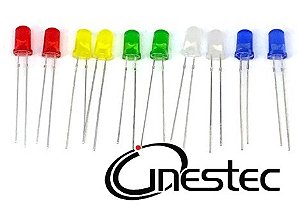 KIT DE 10 LEDS DIFUSO 5MM (2 VM / 2 AM / 2 VD / 2 BR /2 AZ)