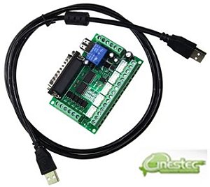 KIT PLACA CONTROLADORA LPTD 25  MACH3  5 EIXOS   CABO USB