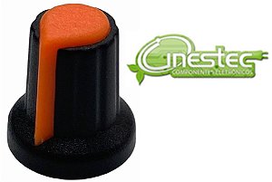 KNOB ROTATIVO PRETO / LARANJA PARA POTENCIOMETRO L15  OFERTA