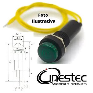 LAMPADA OLHO DE BOI VERDE 24V XD8-2