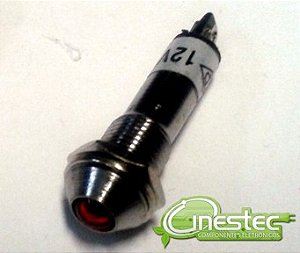 LAMPADA OLHO DE BOI VERMELHO 12V  XD8-3