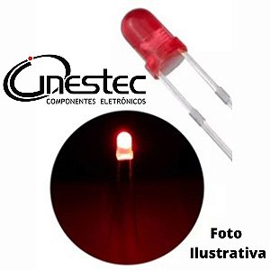 LED DIFUSO VERMELHO - 3mm