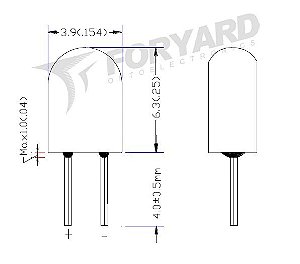 LED TRANSPARENTE BRANCO 4,5mm ELIPTICO 5.000 mlcd  FYL-4353UWW1A-ULW-L