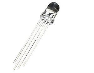 LED TRANSPARENTE RGB - 4 TERMINAIS - CATODO COMUM - 5mm