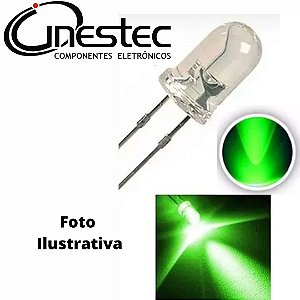 LED TRANSPARENTE VERDE 5mm - 20.000mlcd