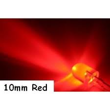 LED TRANSPARENTE VERMELHO 10mm  4.000 A 6.000 mlcd