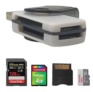 LEITOR USB DE CARTÕES DE MEMÓRIA - 32 TIPOS