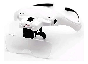 LUPA DE CABECA TIPO OCULOS BOM-7460 C/ LED VÁRIAS LENTES