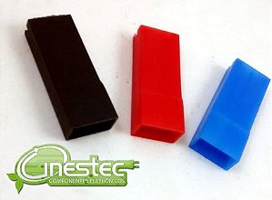 LUVA  CAPA DE TERMINAIS FASTON FEMEA 6,3 mm  ROXO CADA 5 PECAS