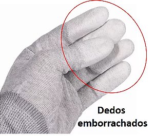 LUVA DISSIPATIVA DEDO EMB. PU - TAM. G - PAR - CINZA