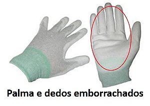 LUVA DISSIPATIVA PALMA PU - TAM. G - PAR - CINZA
