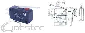 MICROSWITCH 15A COM HASTE KW11 7 3 27mm