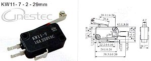 MICROSWITCH 15A COM ROLDANA  KW11 7 2 29MM KW3 03