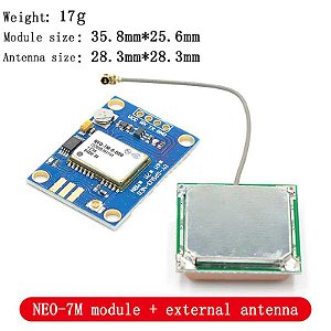 MODULO GPS UBLOX NEO 7M 3V A 5V COM ANTENA ARDUINO DRONE