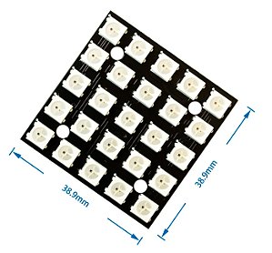MODULO MATRIZ DE LEDS 5x5 COM LEDs 5050 RGB chip WS2812