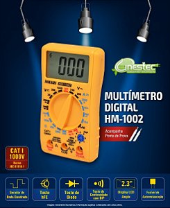 MULTIMETRO DIGITAL - HM-1002B - CAT I - DISPLAY GRANDE