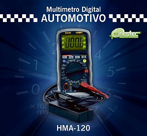 MULTIMETRO DIGITAL AUTOMOTIVO PROFISSIONAL HMA 120