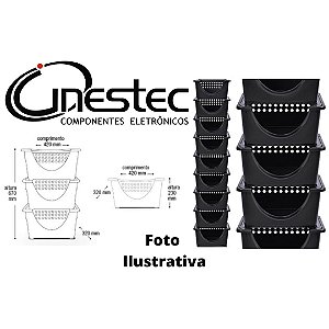 ORGANIZADOR GUARDA TUDO - PRETO - KIT COM 3 CESTOS