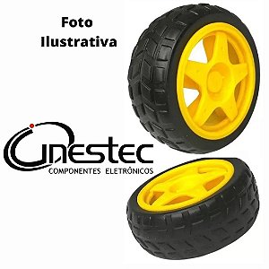 PAR DE RODAS PLASTICAS PARA ROBOTICA - 65mm