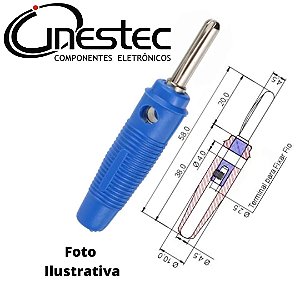 PINO BANANA 4MM EMBORRACHADO AZUL COM DERIVACAO