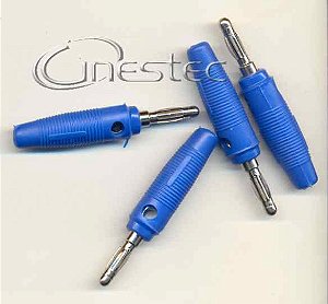 PINO BANANA 4mm PB181 COM DERIVACAO  AZUL