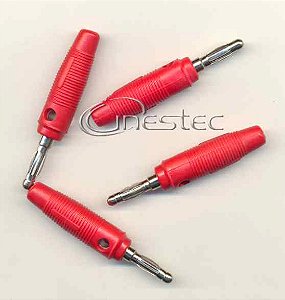 PINO BANANA 4mm PB181 COM DERIVACAO - VERMELHO