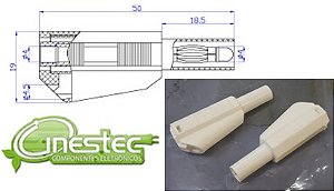 PINO BANANA DE SEGURANCA 4mm BRANCO PB 981 COM DERIVACAO