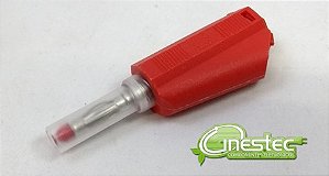 PINO BANANA DE SEGURANCA 4mm VERMELHO PB983D COM DERIVACAO
