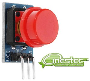 PLACA EXTENSAO CHAVE PUSH BUTTON 12x12  COM CAPA VERMELHO