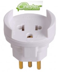 PLUG / TOMADA ADAPTADOR PINO 2P T - BRANCO - 1211E