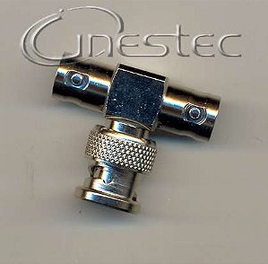 PLUG ADAPTADOR BNC TIPO T 50R 2 FEMEAS + 1 MACHO