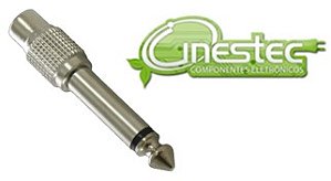 PLUG ADAPTADOR P10 MONO MACHO X F RCA METALICO