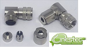 PLUG ADAPTADOR TNC MACHO - 90 graus - PRENSA CABO