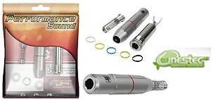 PLUG FEMEA P10ST MECH METALICO GOLD