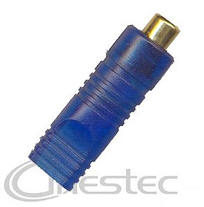 PLUG FEMEA RCA CRISTAL AZUL GOLD 4MM - 135