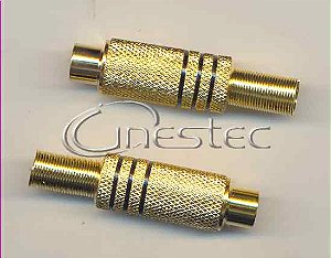 PLUG FEMEA RCA GOLD 6mm PRETO