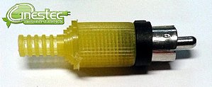 PLUG RCA MACHO AMARELO COM RABICHO