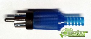 PLUG RCA MACHO AZUL COM RABICHO