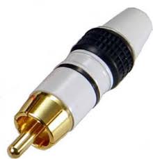 PLUG RCA MACHO OURO ESMALTADO  PRETO