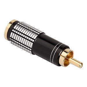 PLUG RCA MACHO PROFISSIONAL OURO INTEIRO  PRETO