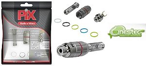 PLUG RCA MECH FEMEA METALICO GOLD - COM MOLA 6MM