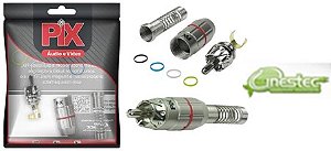 PLUG RCA MECH MACHO METALICO GOLD - COM MOLA 6MM