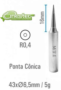 PONTA PARA ESTACAO CONICA 0,4mm 900HK MTI